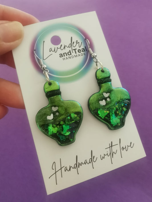 Colour Shifting & Glitter Love Potion Hook Earrings