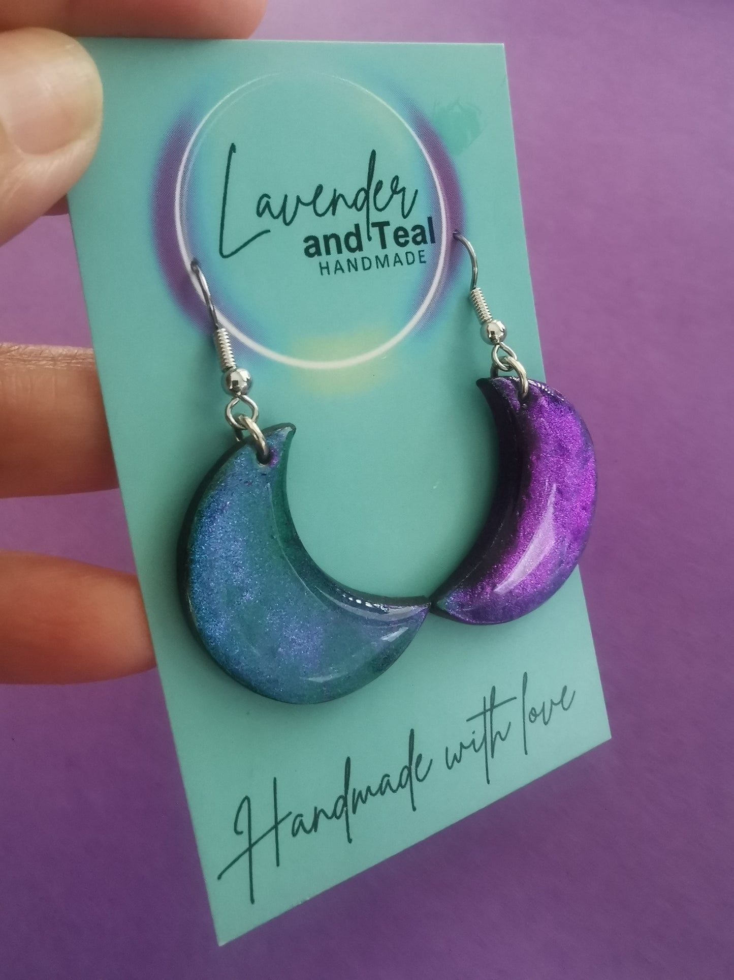 Colour Shifting Moon Hook Earrings