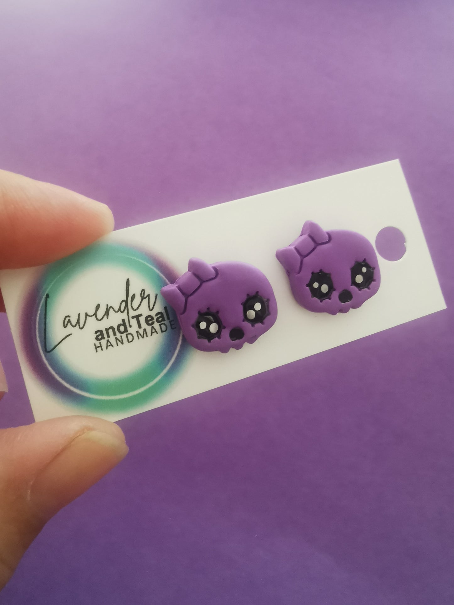 Purple Skull Studs