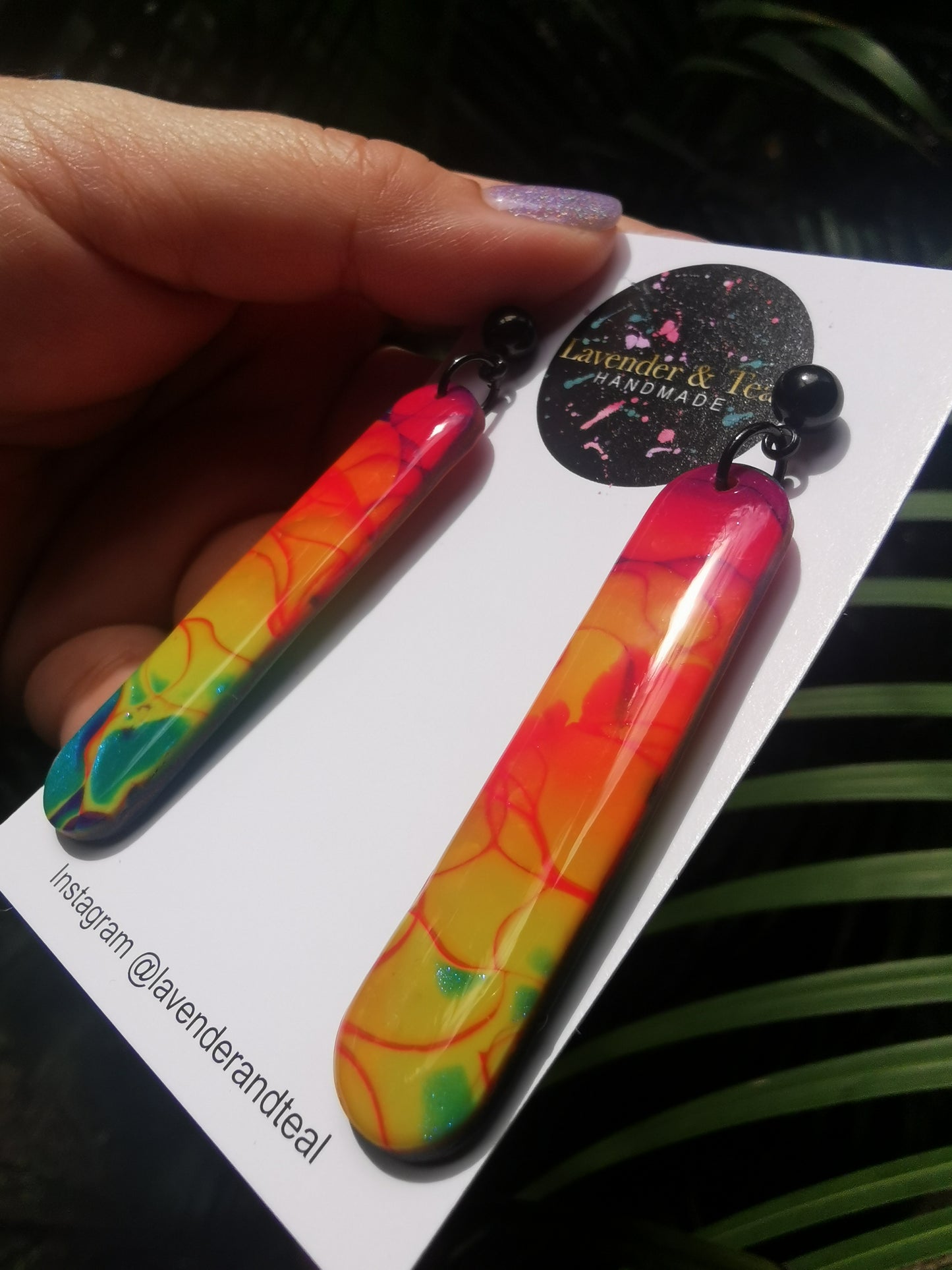 Mokume Gane Rainbow Popsicle Stick Hooks
