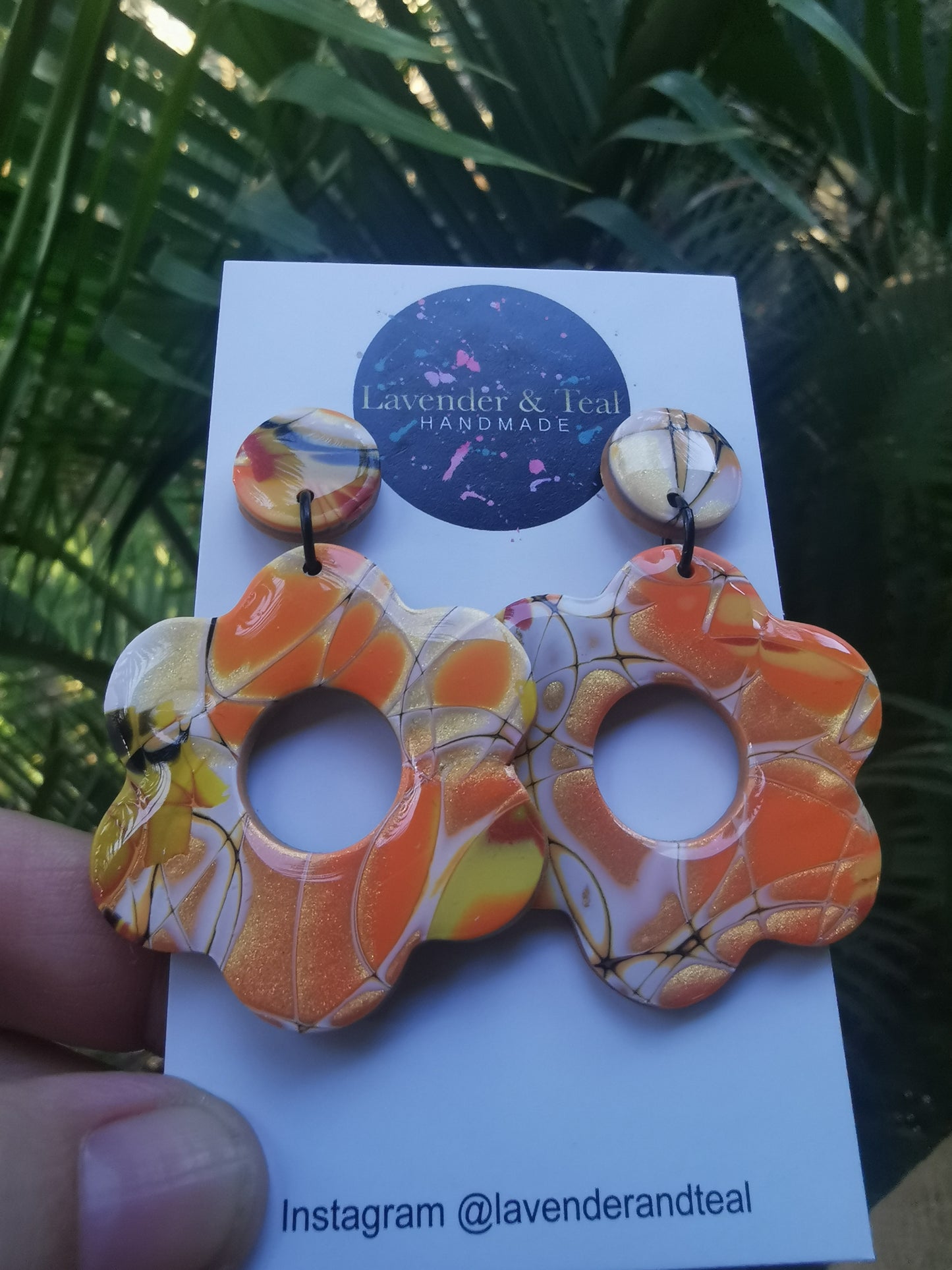 Mokume Gane Flower Dangles