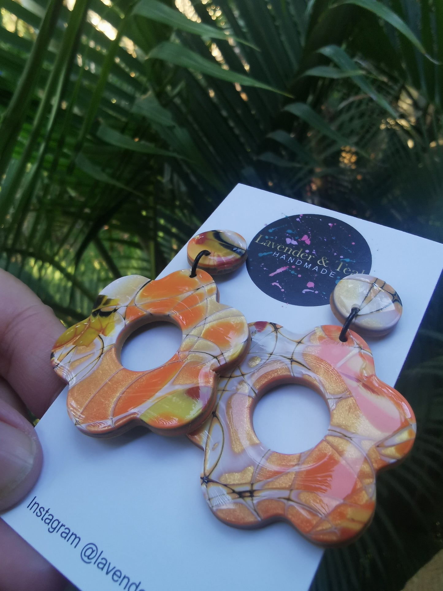 Mokume Gane Flower Dangles