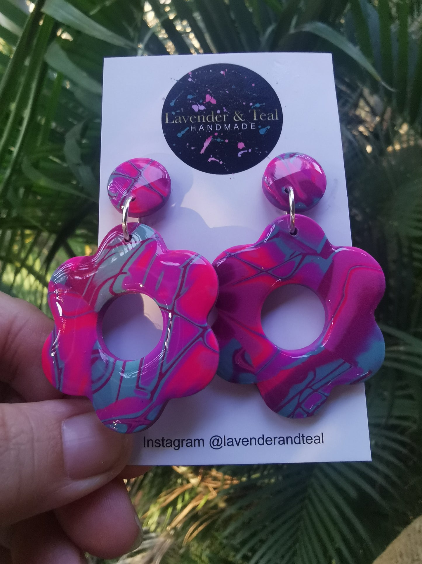 Mokume Gane Flower Dangles