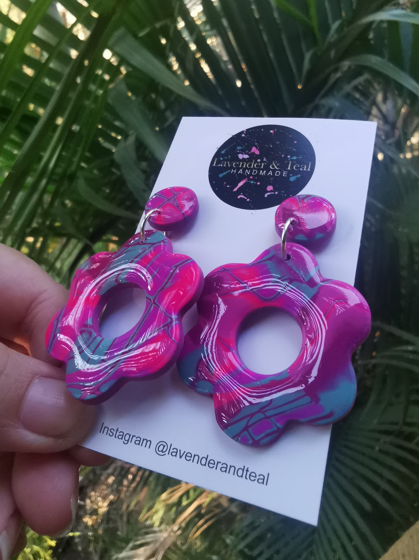 Mokume Gane Flower Dangles