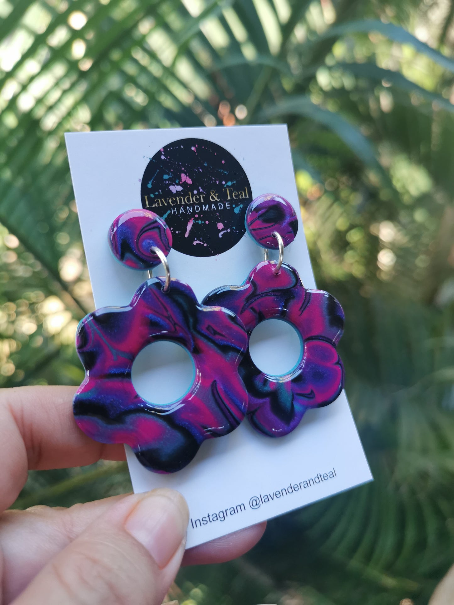 Mokume Gane Flower Dangles