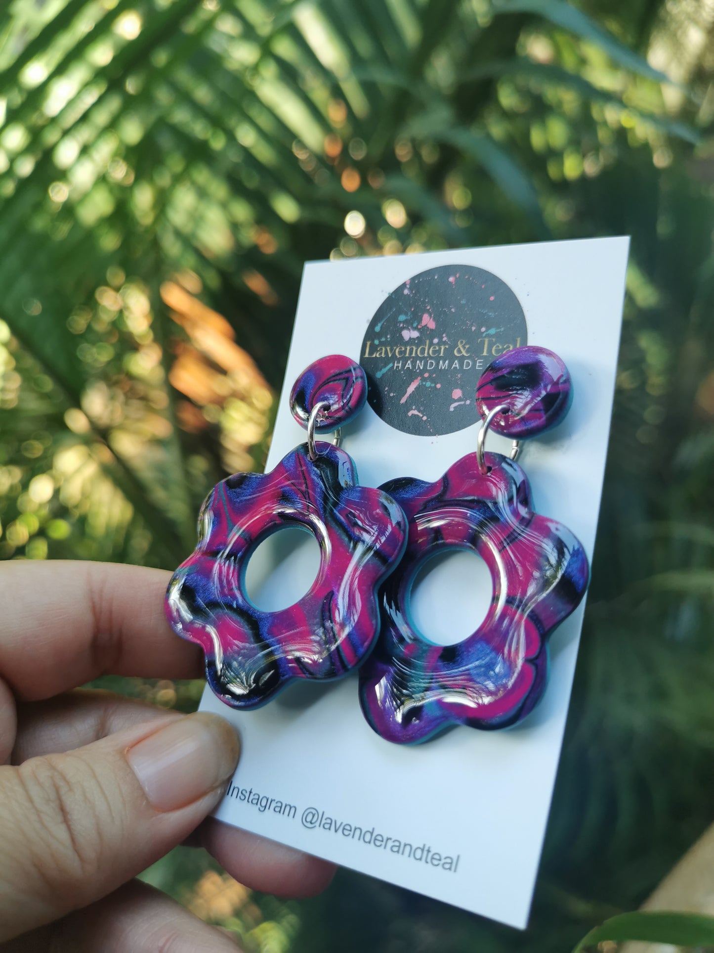 Mokume Gane Flower Dangles