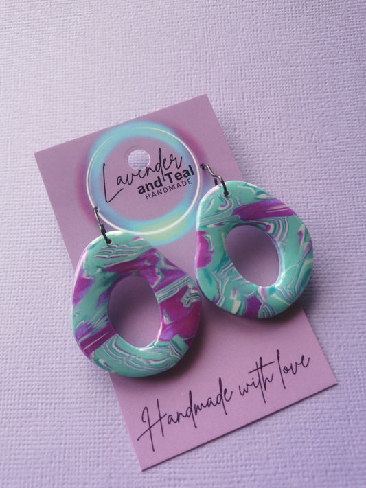 Mokume Gane Organic Circle Hooks