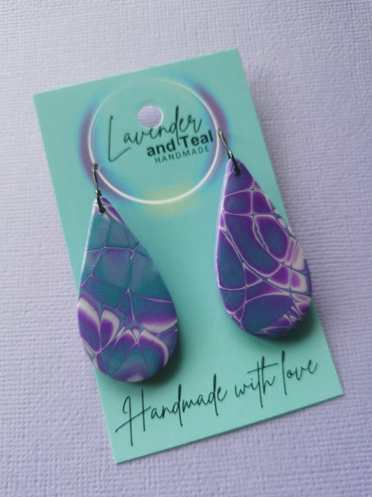 Mokume Gane Tear Drop Hooks