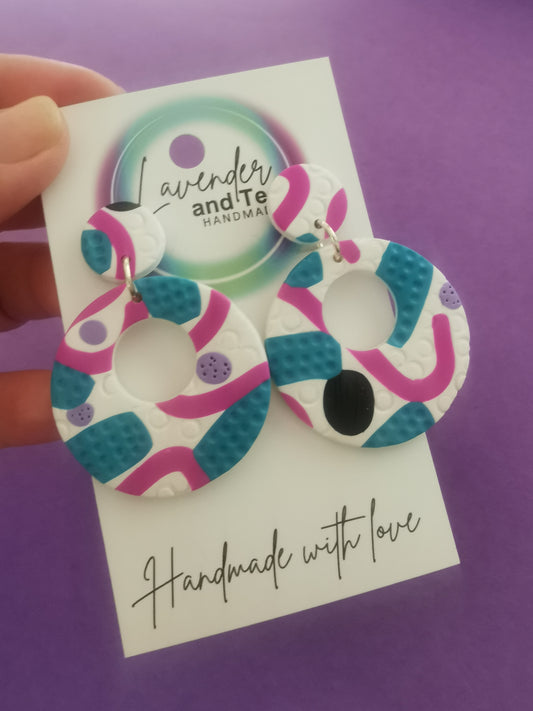 Retro Textured Round Earrings