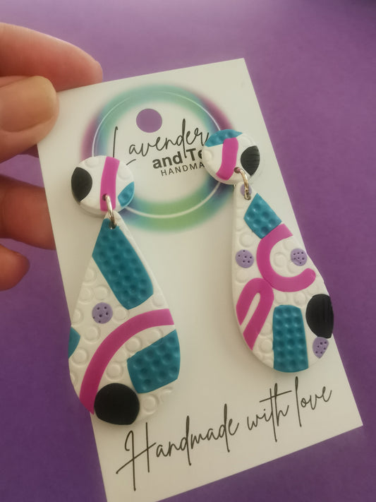 Retro Textured Tear Drop Earrings