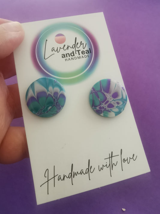 Mokume Gane Circle Studs
