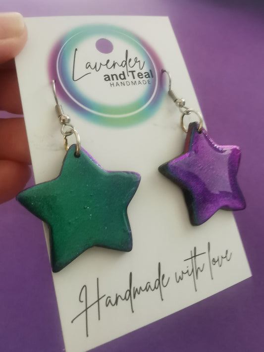 Colour Shifting Star Earrings