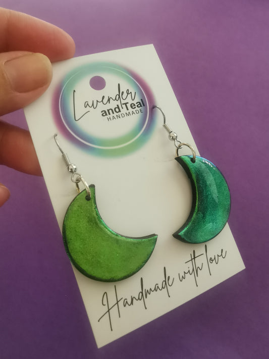 Colour Shifting Moon Hook Earrings
