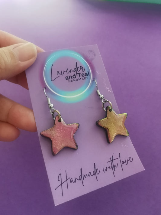 Colour Shifting Star Hook Earrings - Mini