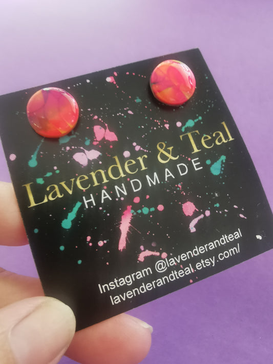 Mokume Gane Round Studs