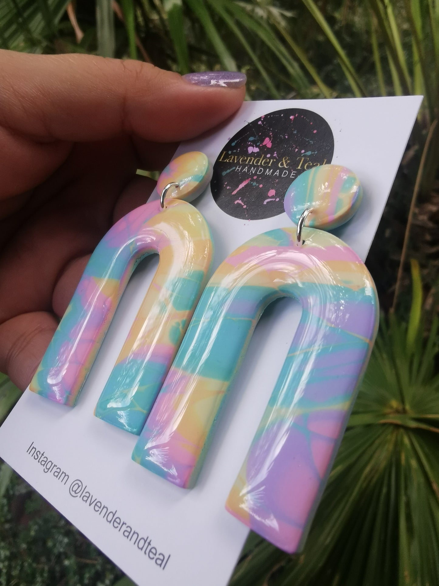 Mokume Gane Arch Pastel Dangles