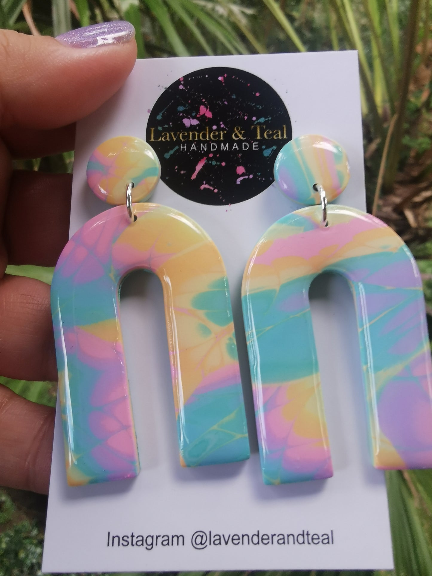 Mokume Gane Arch Pastel Dangles