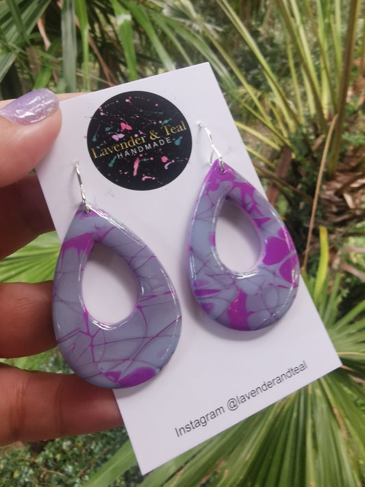 Mokume Gane Tear Drop Hooks