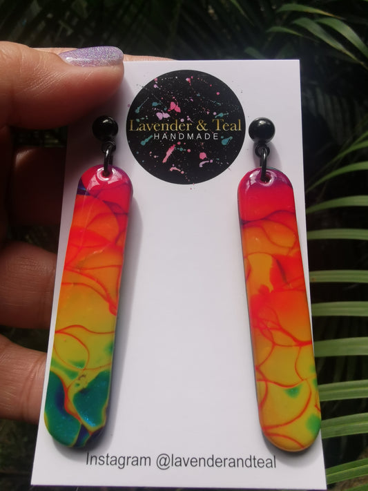 Mokume Gane Rainbow Popsicle Stick Hooks