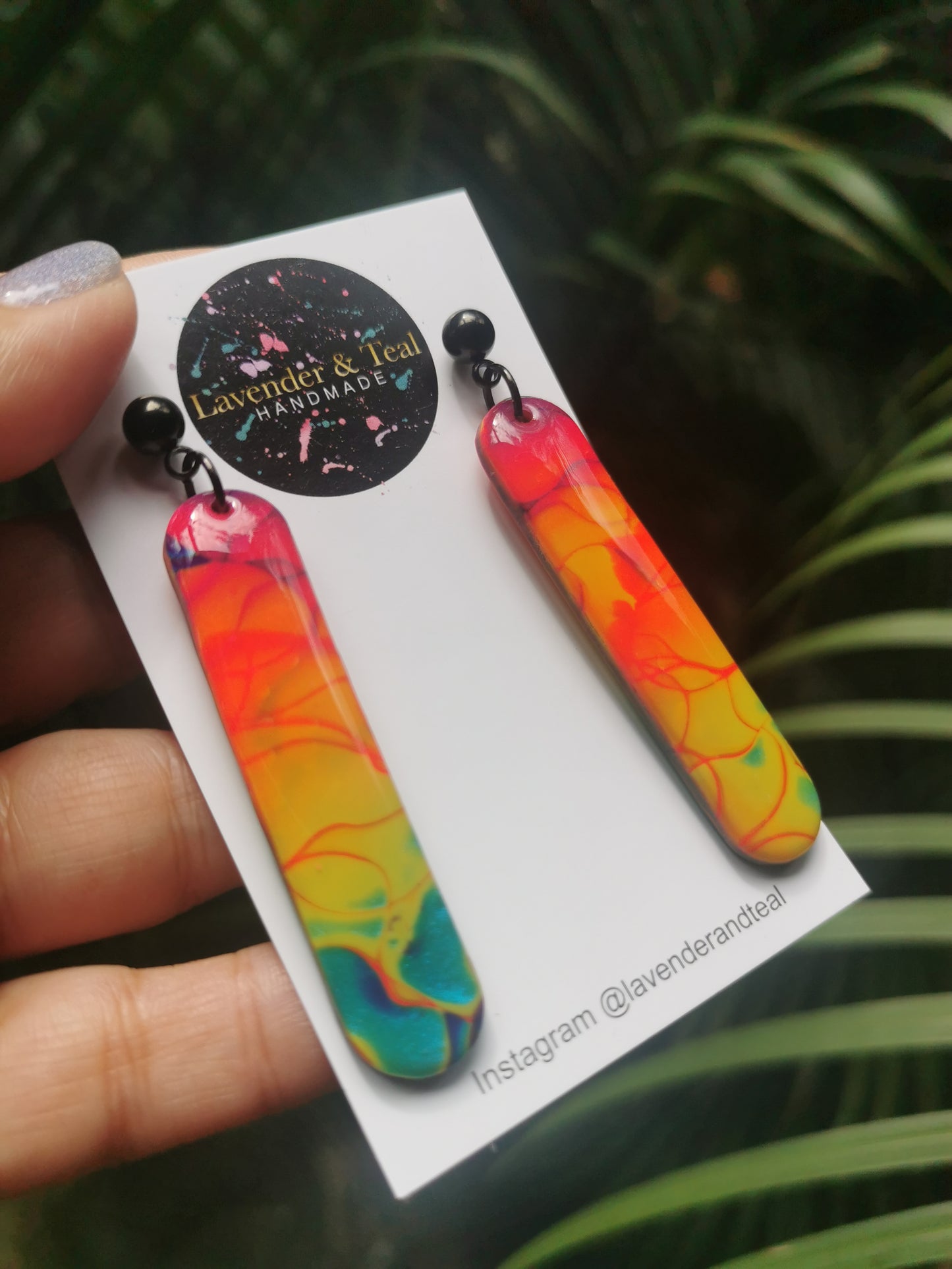 Mokume Gane Rainbow Popsicle Stick Hooks