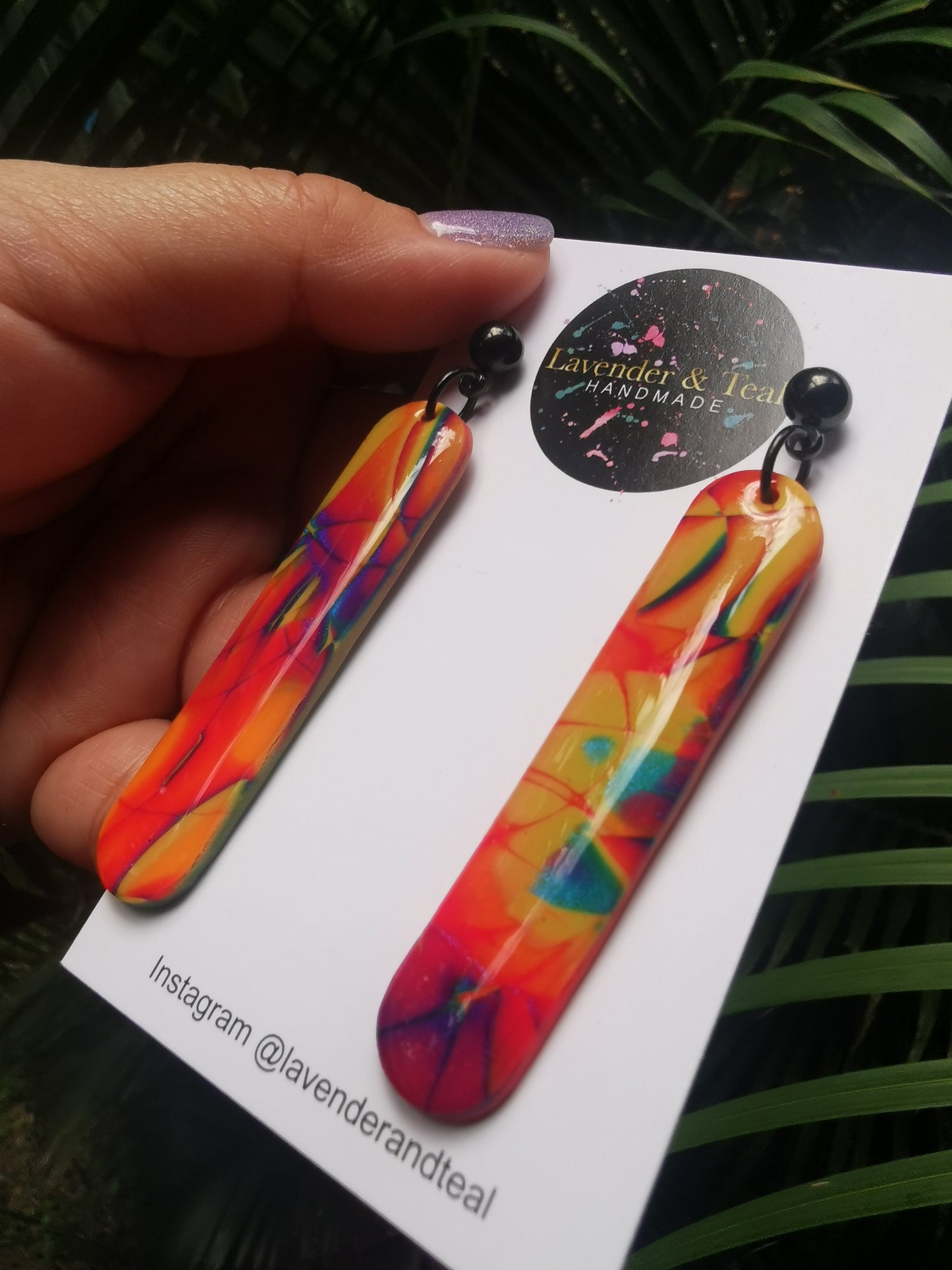Mokume Gane Rainbow Popsicle Stick Hooks