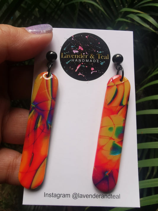 Mokume Gane Rainbow Popsicle Stick Hooks