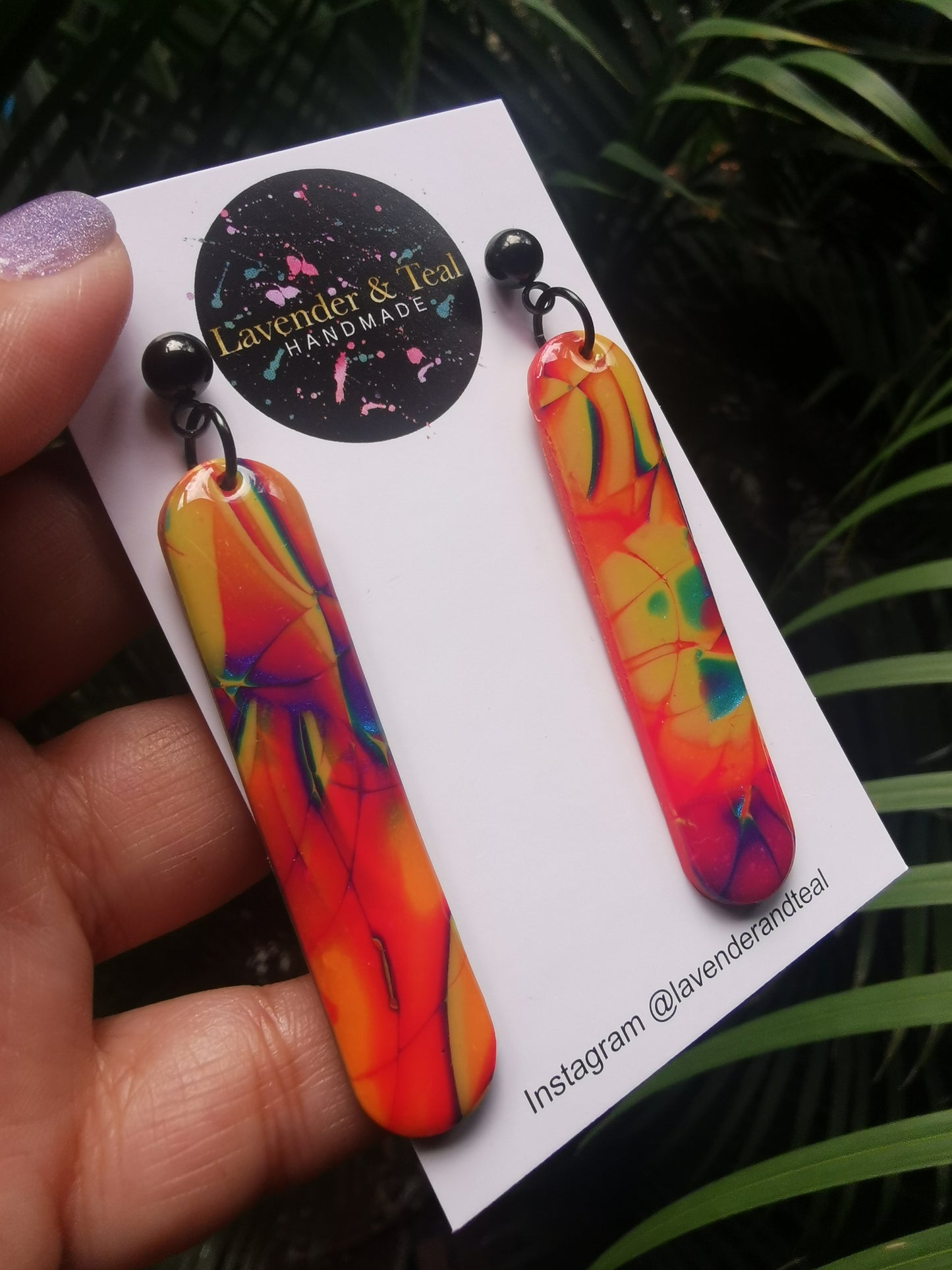 Mokume Gane Rainbow Popsicle Stick Hooks