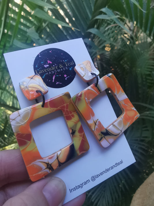 Mokume Gane Square Dangles